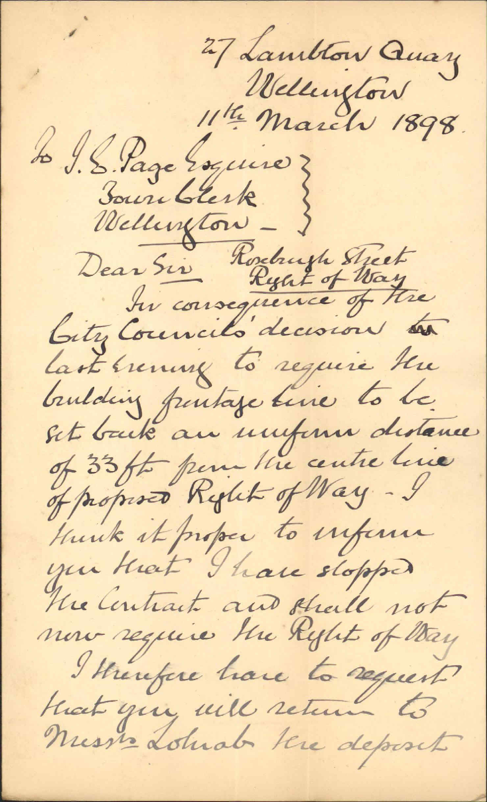Right-of-way at Roxburgh Street - E H Beere