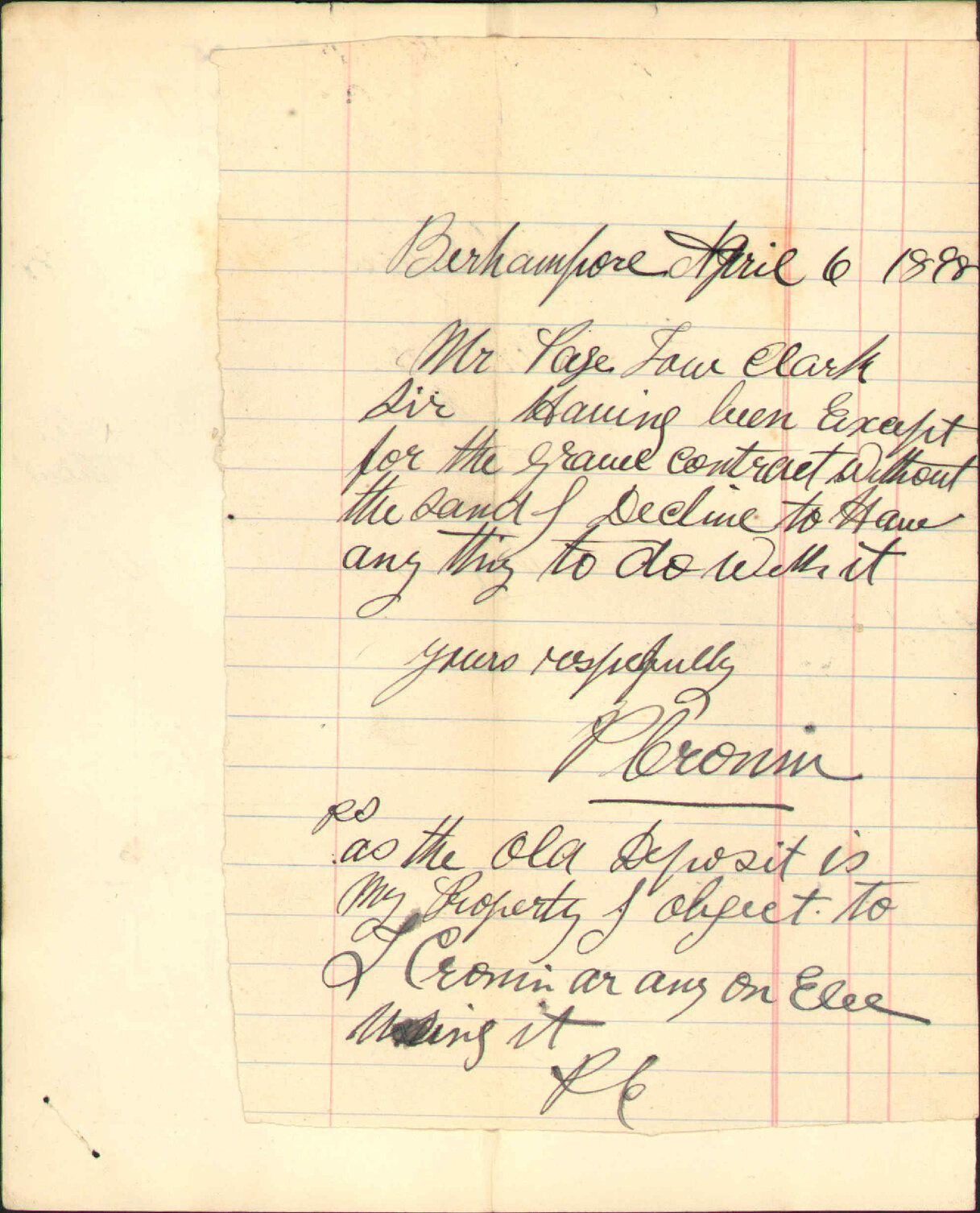 Gravel contract - P Cronin