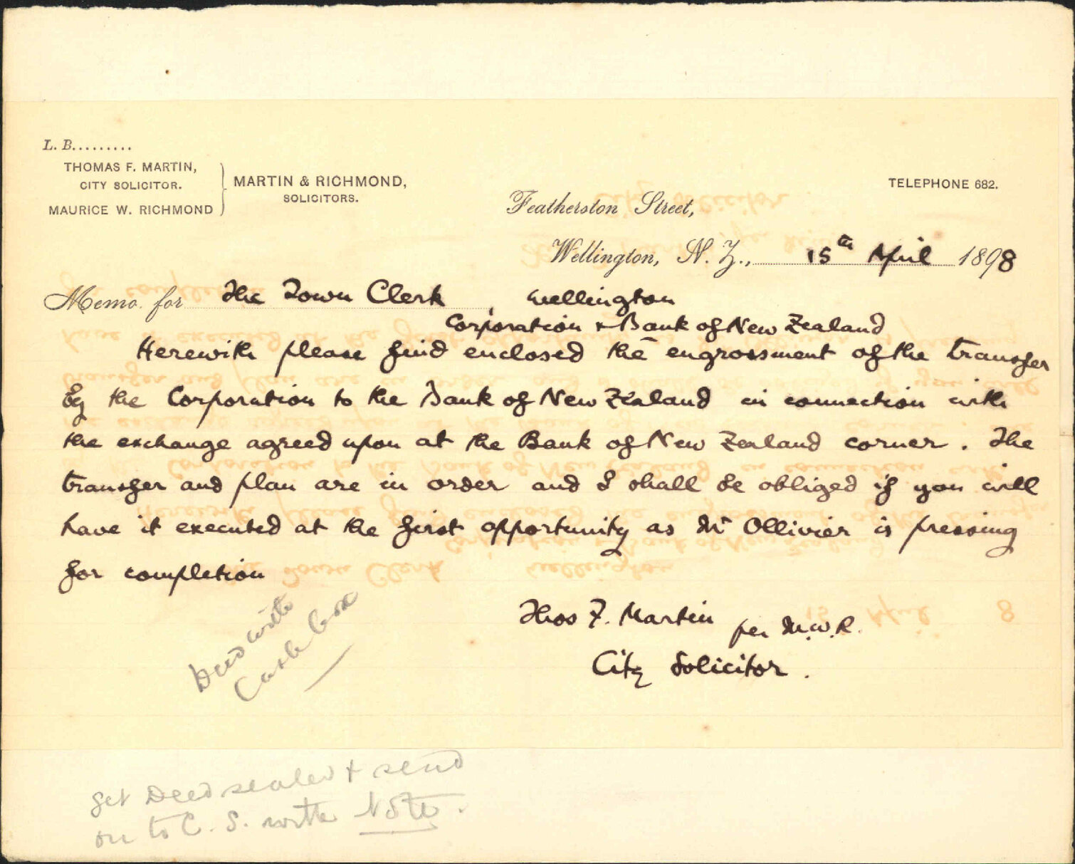 Exchange of lands with Bank of New Zealand - City Solicitor