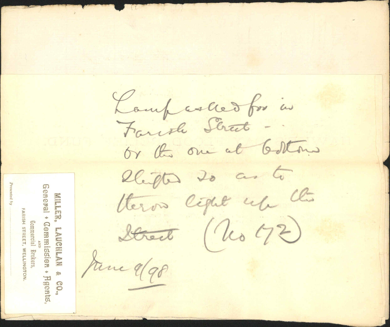 Asking for lamp in Farish Street - Miller, Lauchlan &amp; Company