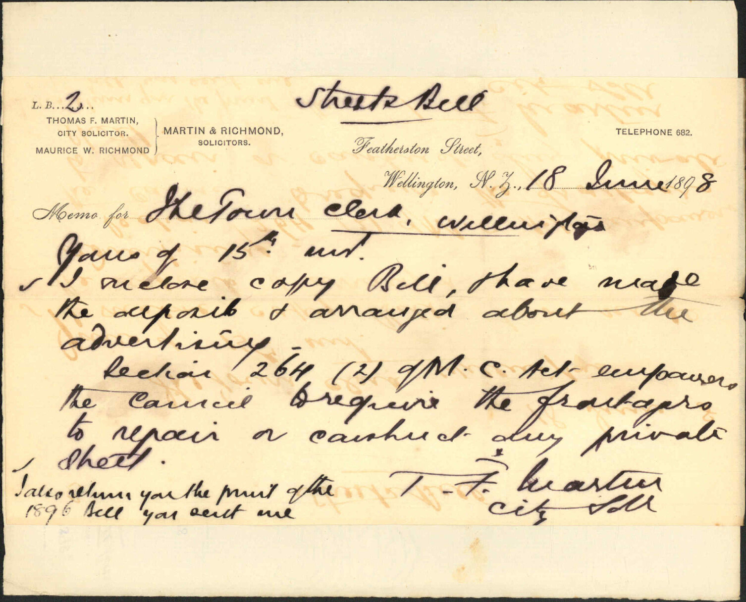 Private Streets Bill - City Solicitor