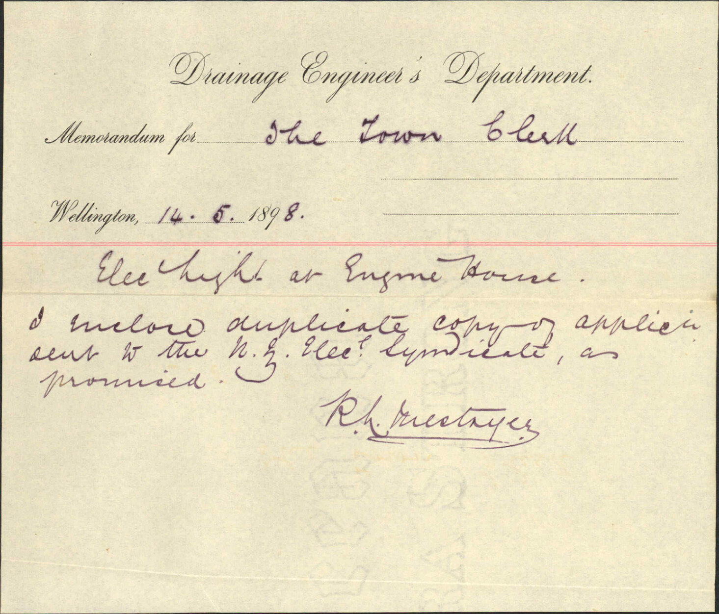 Electric light for engine house - Drainage Engineer
