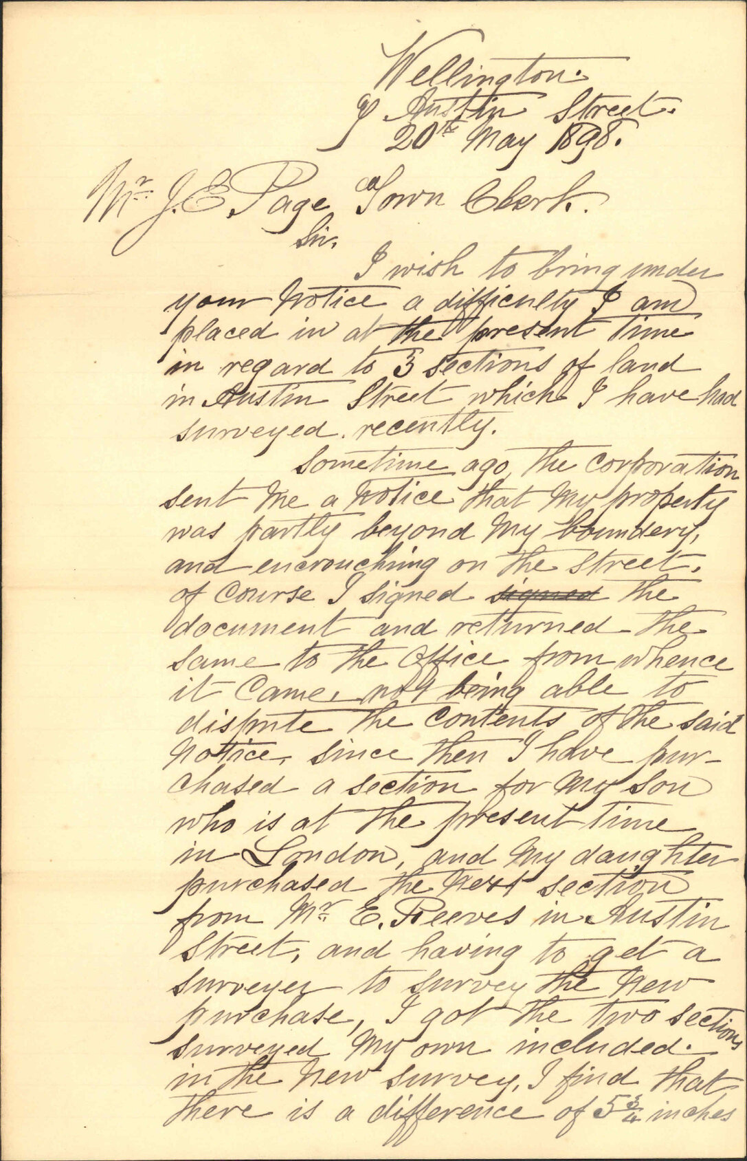 Road line at his property - S Atkins