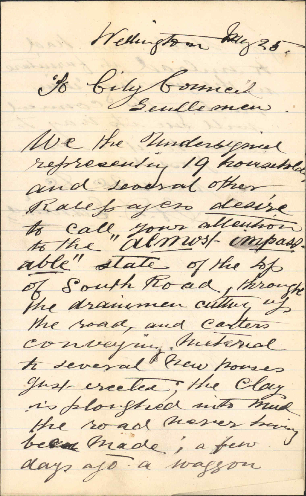 Asking for repairs at top of South Road - H D Edwards and others