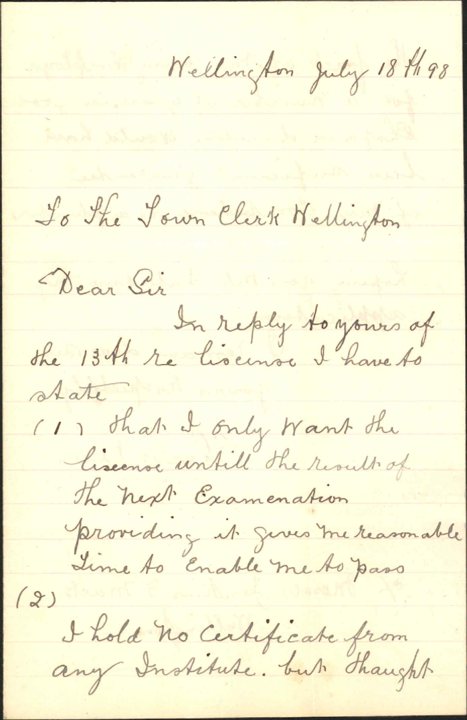 Asking for provisional plumbers license - Charles Neave