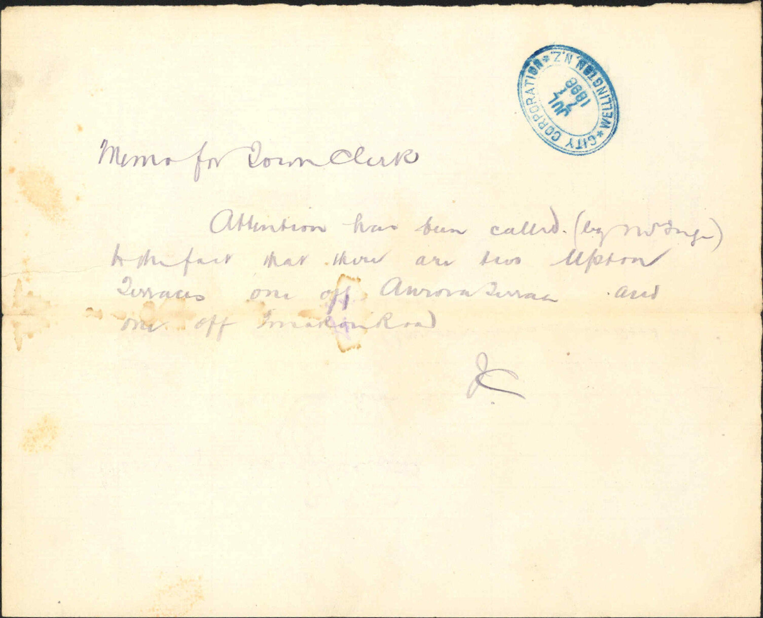 Upton Terrace - Mrs Inge