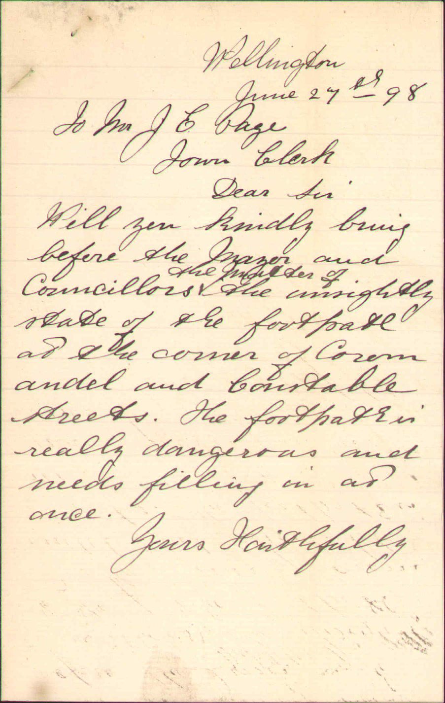 Constable Street and Coromandel Street - Resident of Constable Street