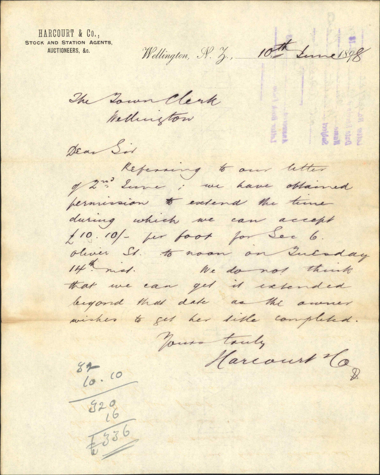 Further regarding land at Adelaide Road - Harcourt &amp; Company