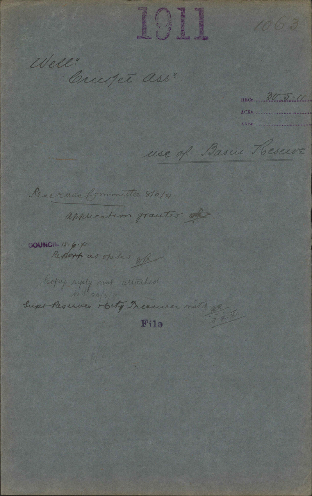 Use of Basin Reserve - Wellington Cricket Association