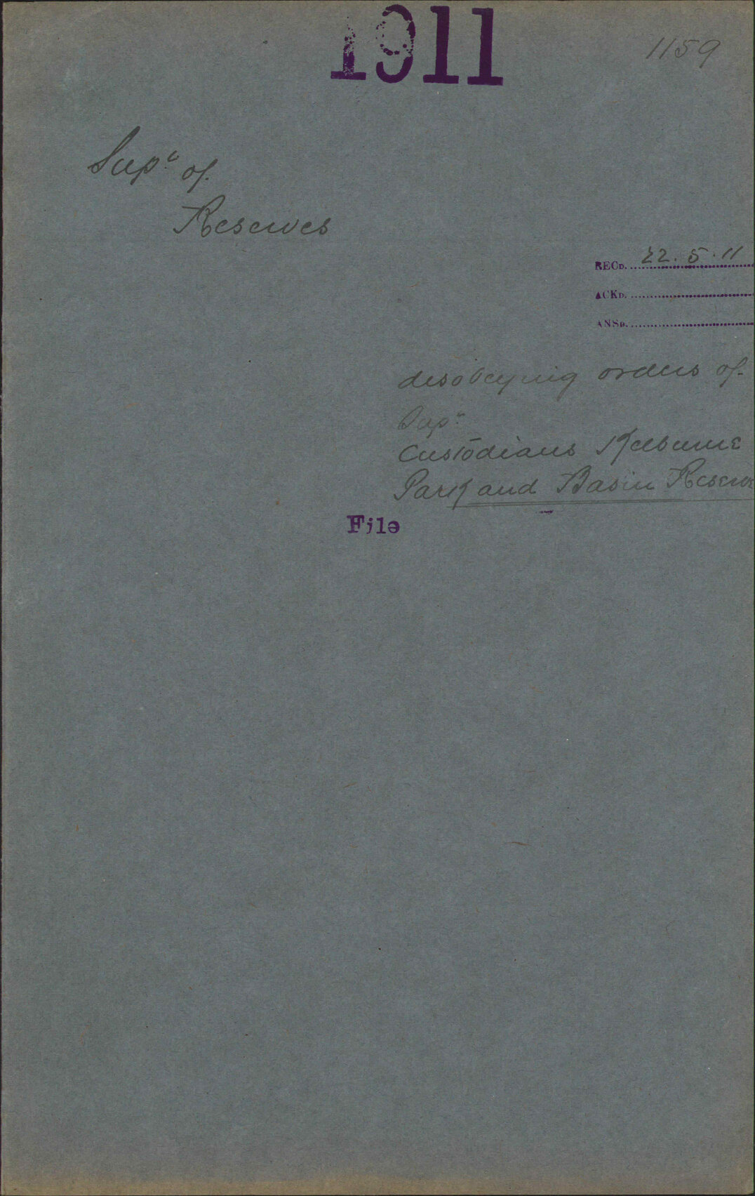 Disobeying orders of Superintendent, Custodians, Kelburn Park and Basin Reserve - Superintendent of Reserves