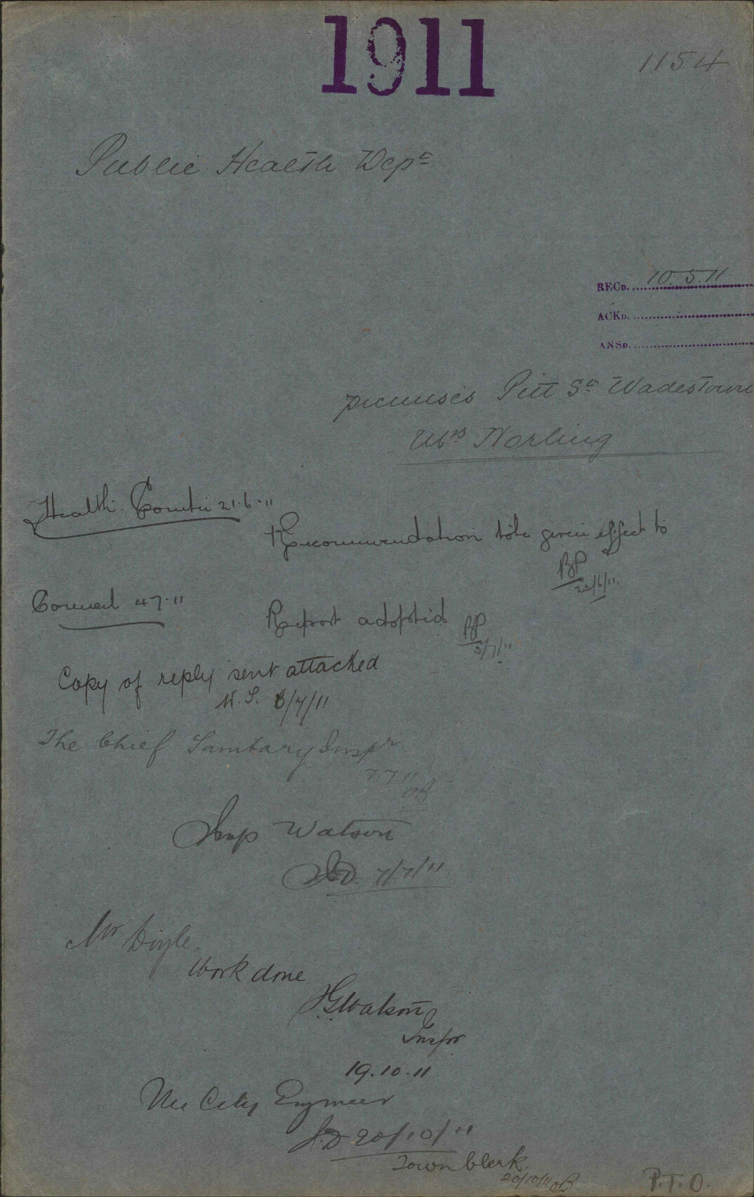 Premises, Pitt Street, Wadestown, Mrs Norling - Public Health Department