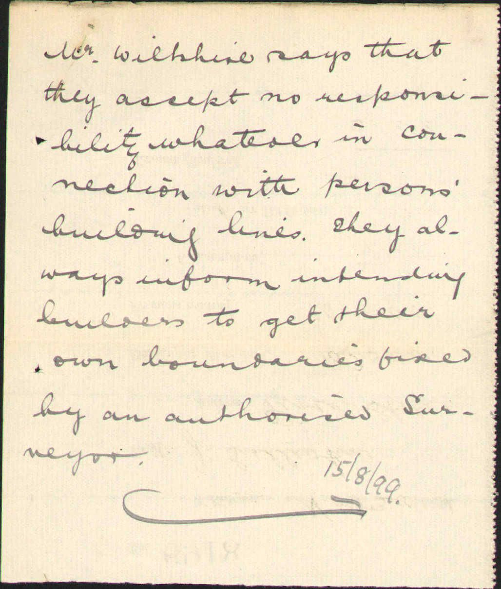 Enquiry regarding building line - Town Clerk, Nelson