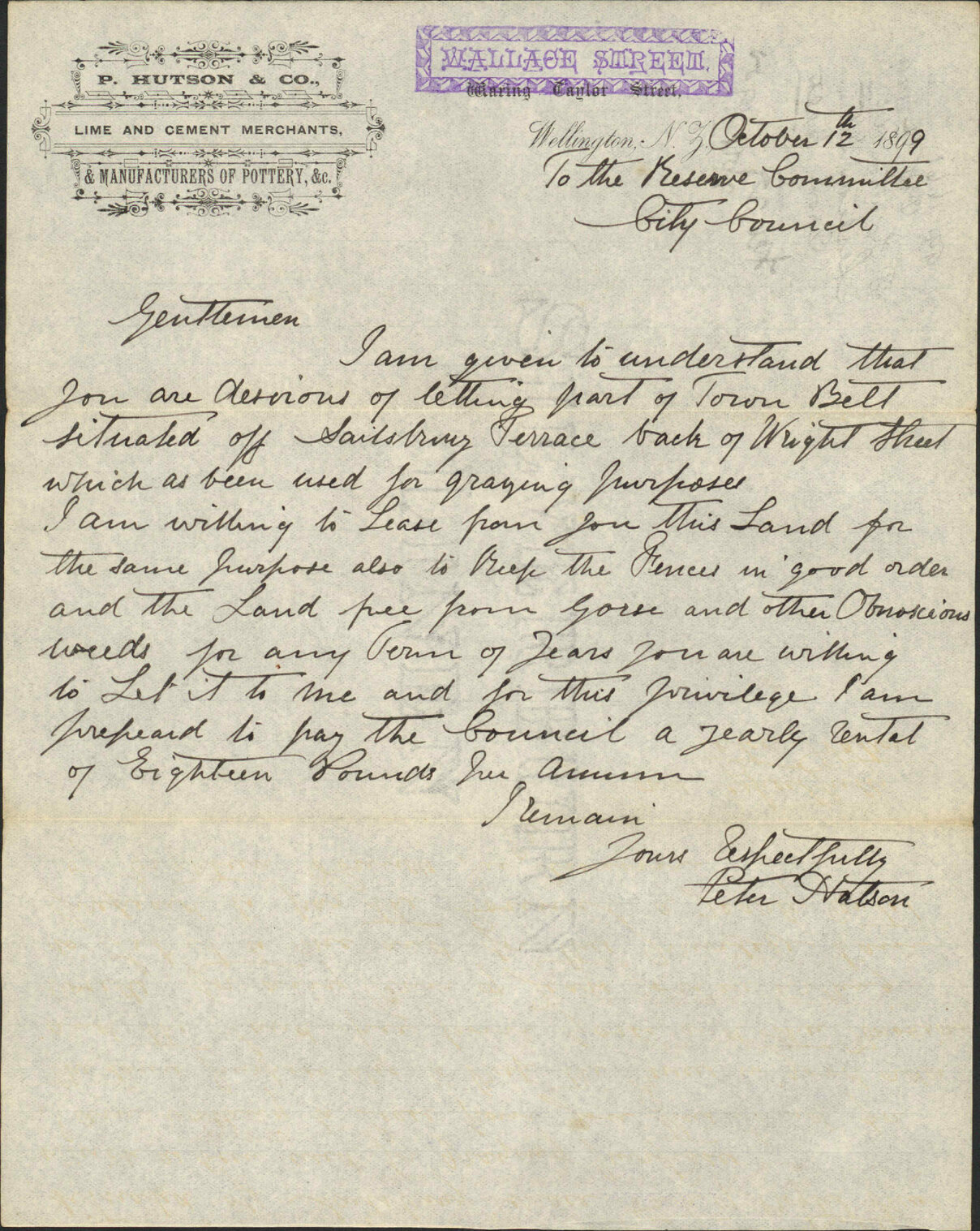 Section 35, Town Belt - P Hutson &amp; Co