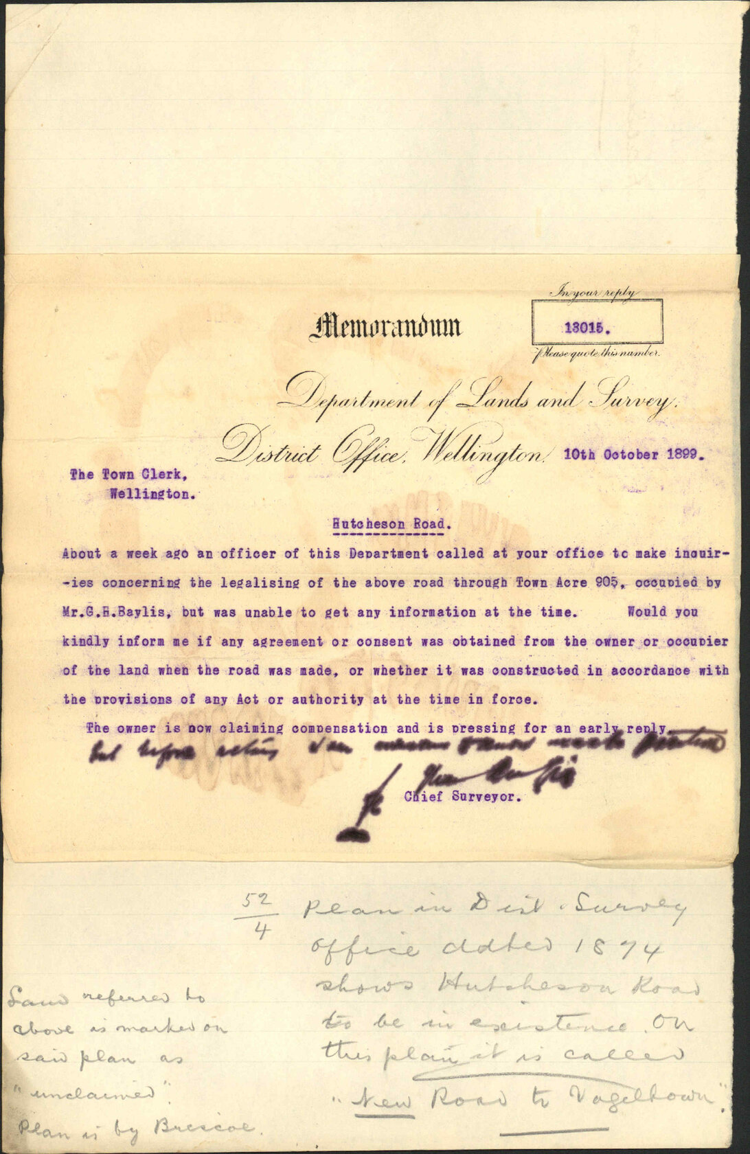 Hutcheson Road - Land &amp; Survey Department