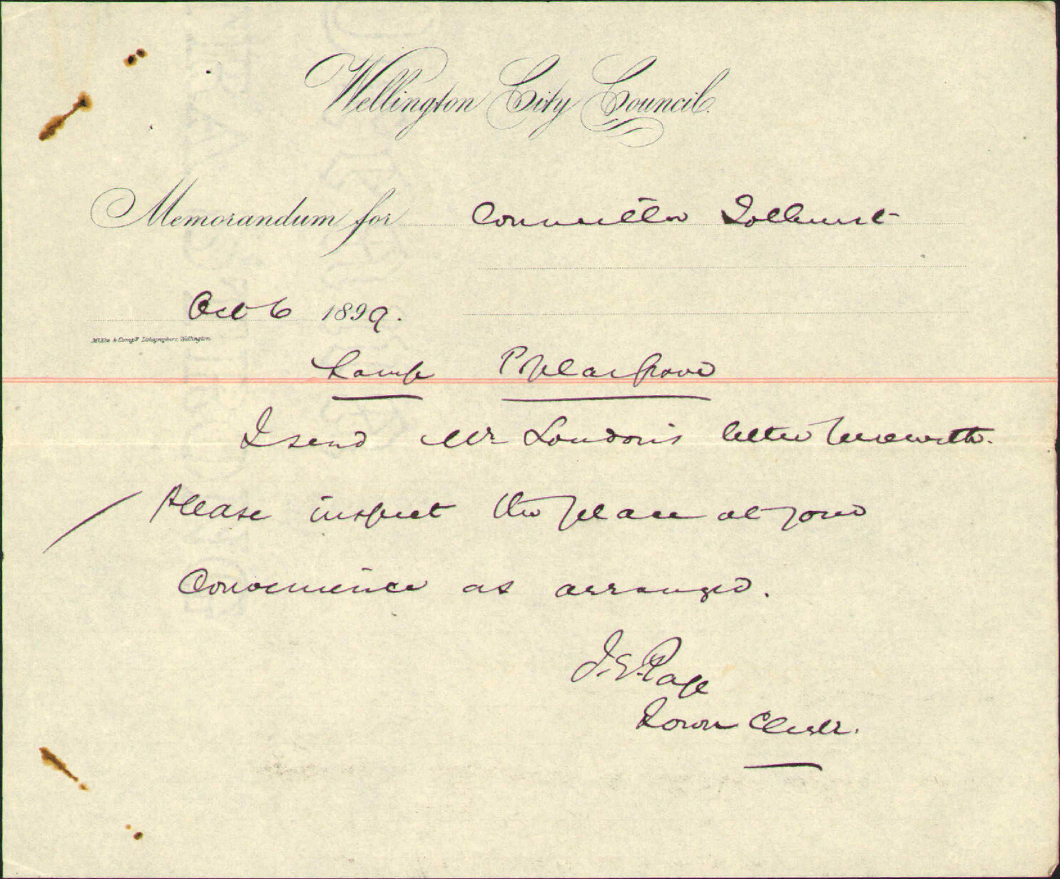1. Water for Grant Road, 2. Lamp for Poplar Grove - T London
