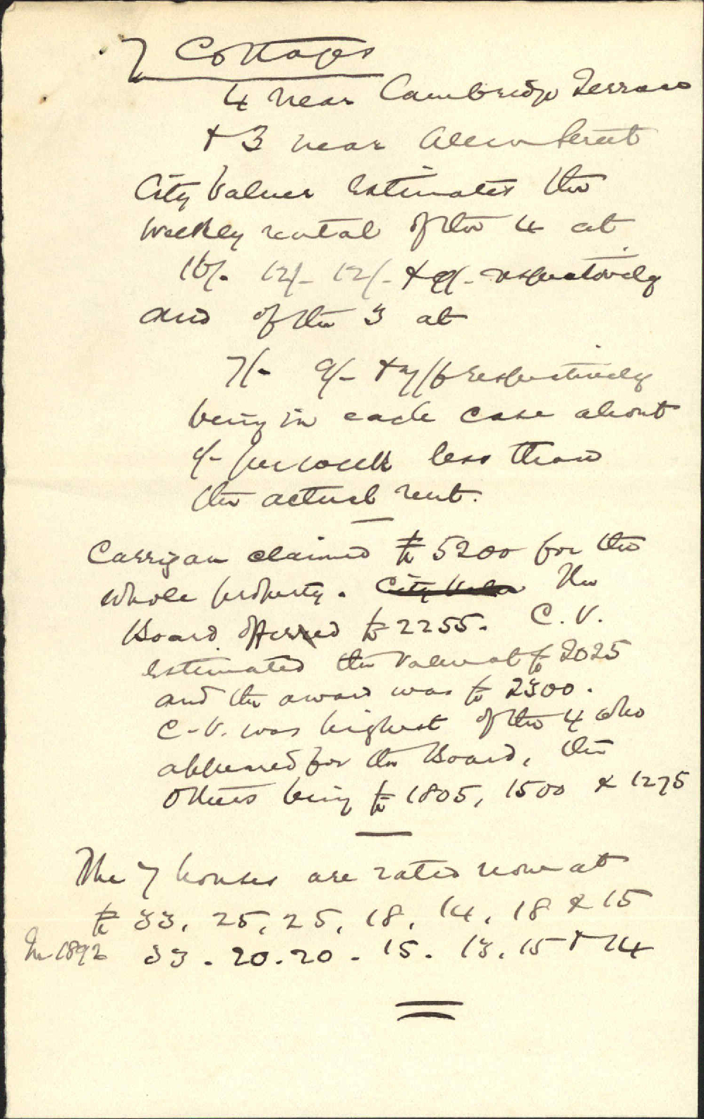 Mr Carrigan's complaint regarding valuation of his property - City Valuer