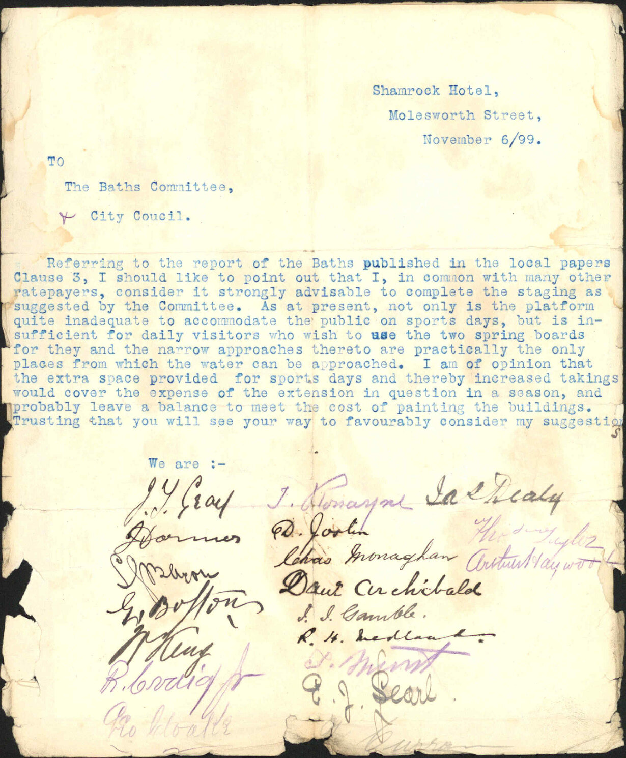 Thorndon Baths - F J Gray and others