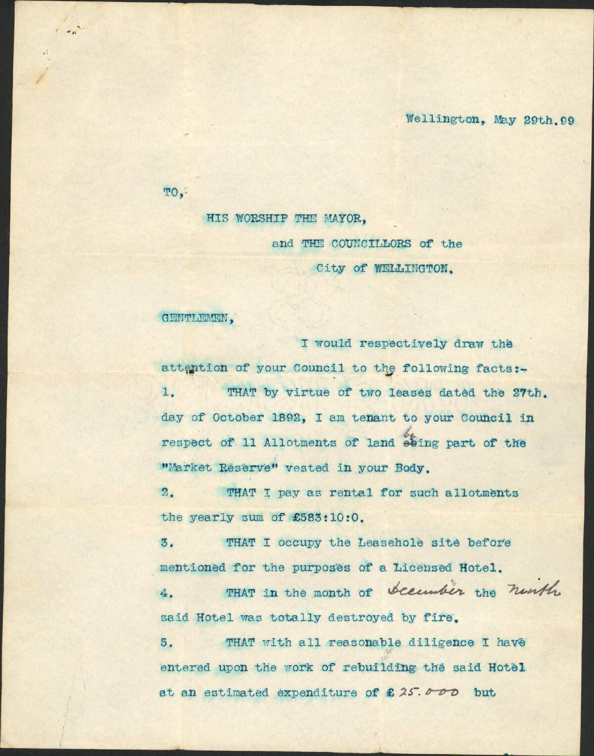 Mr S Gilmer's rent - City Solicitor