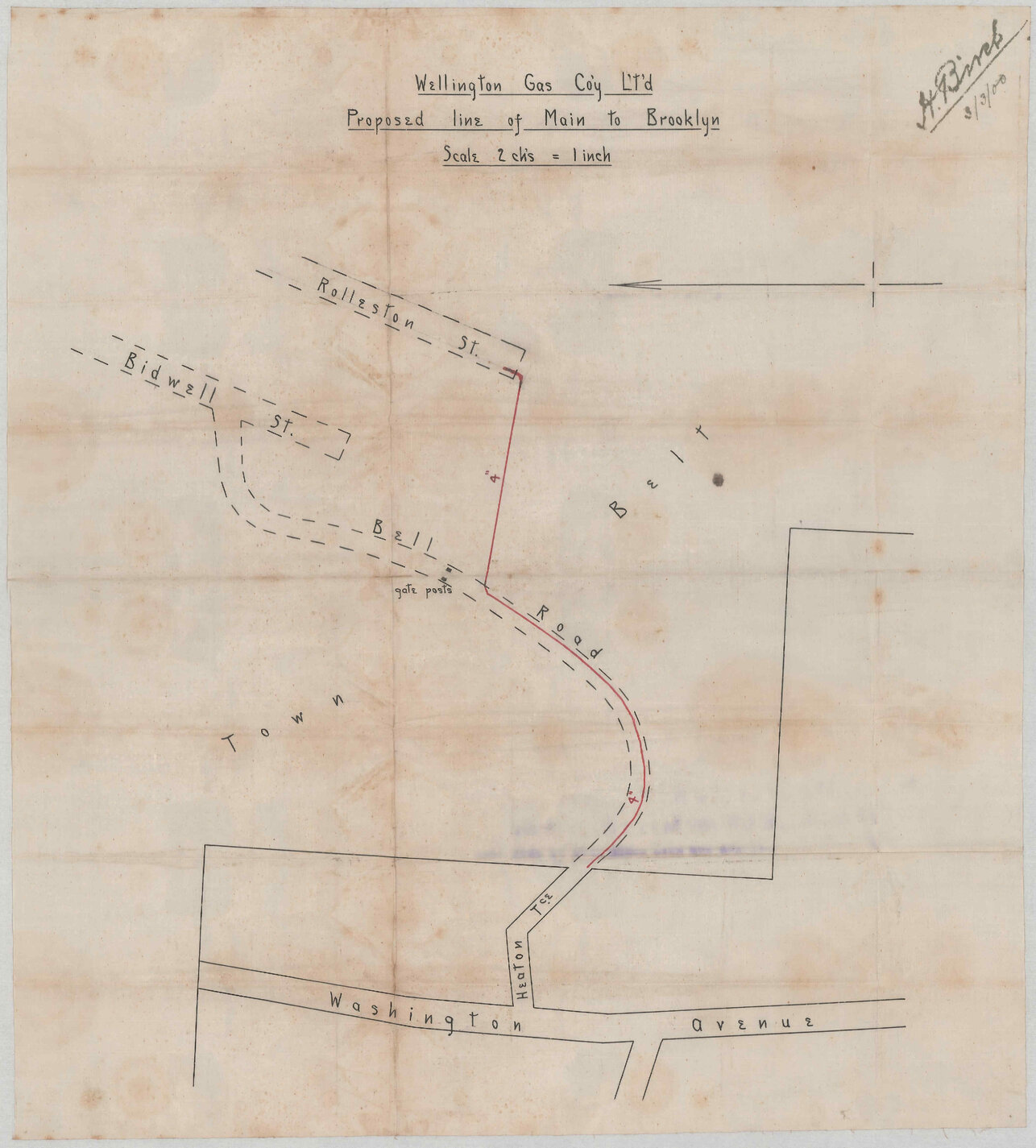 Asking leave to lay gas main through the Town Belt - Wellington Gas Company
