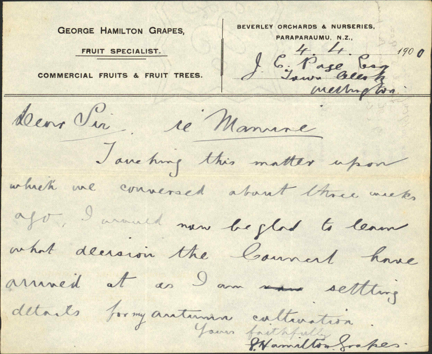 Manure - G H Grapes, Paraparaumu