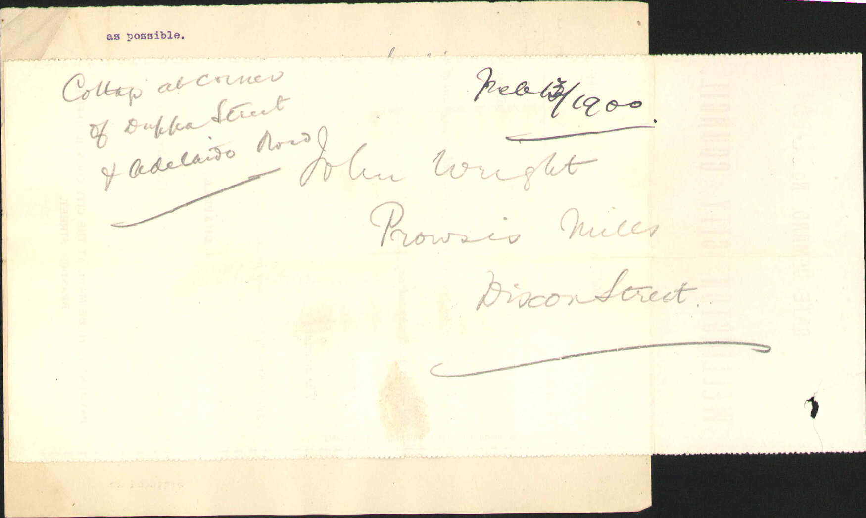 Property at corner of Adelaide Road and Duppa Street - John Wright