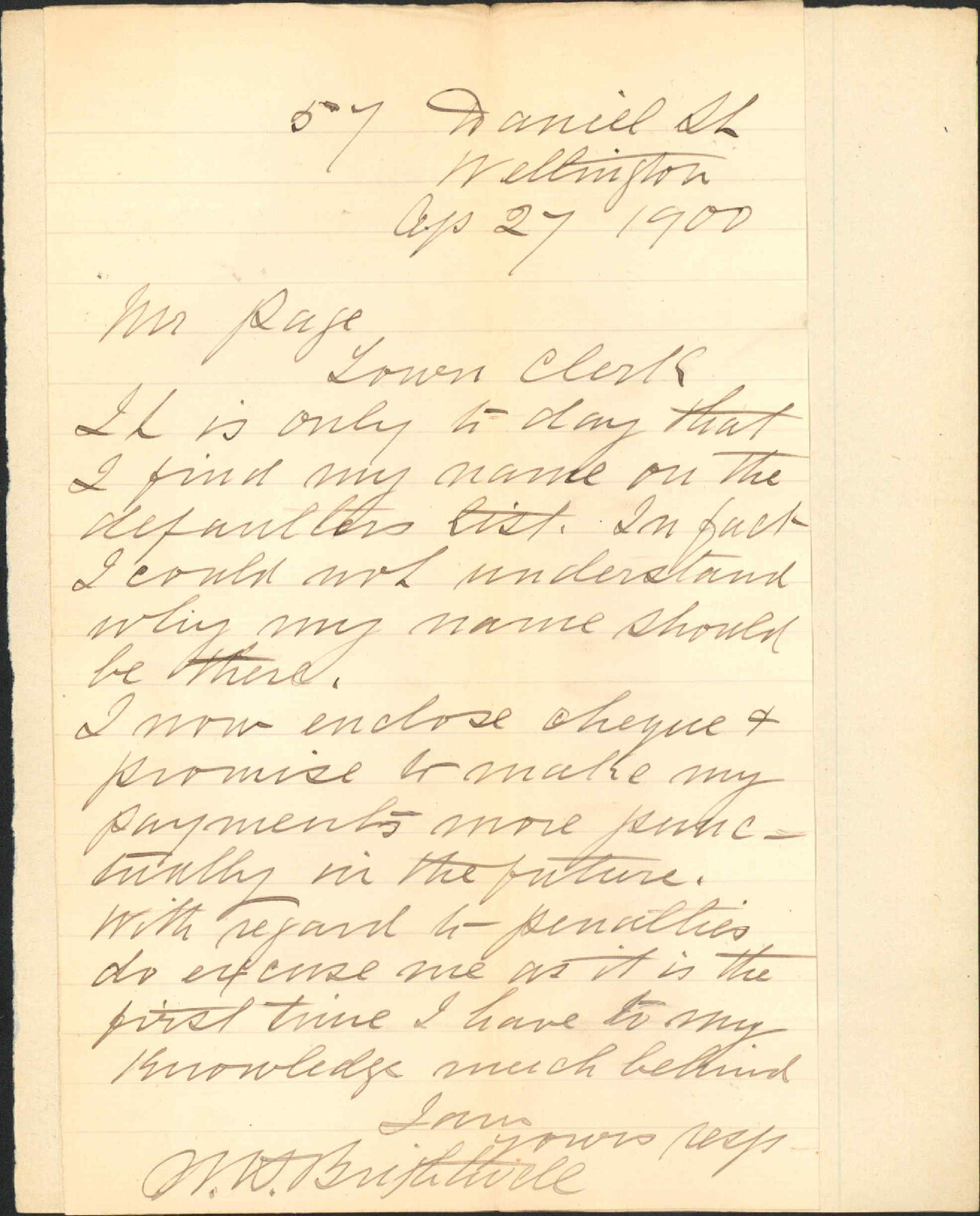 His account for rates - W H Brightwell