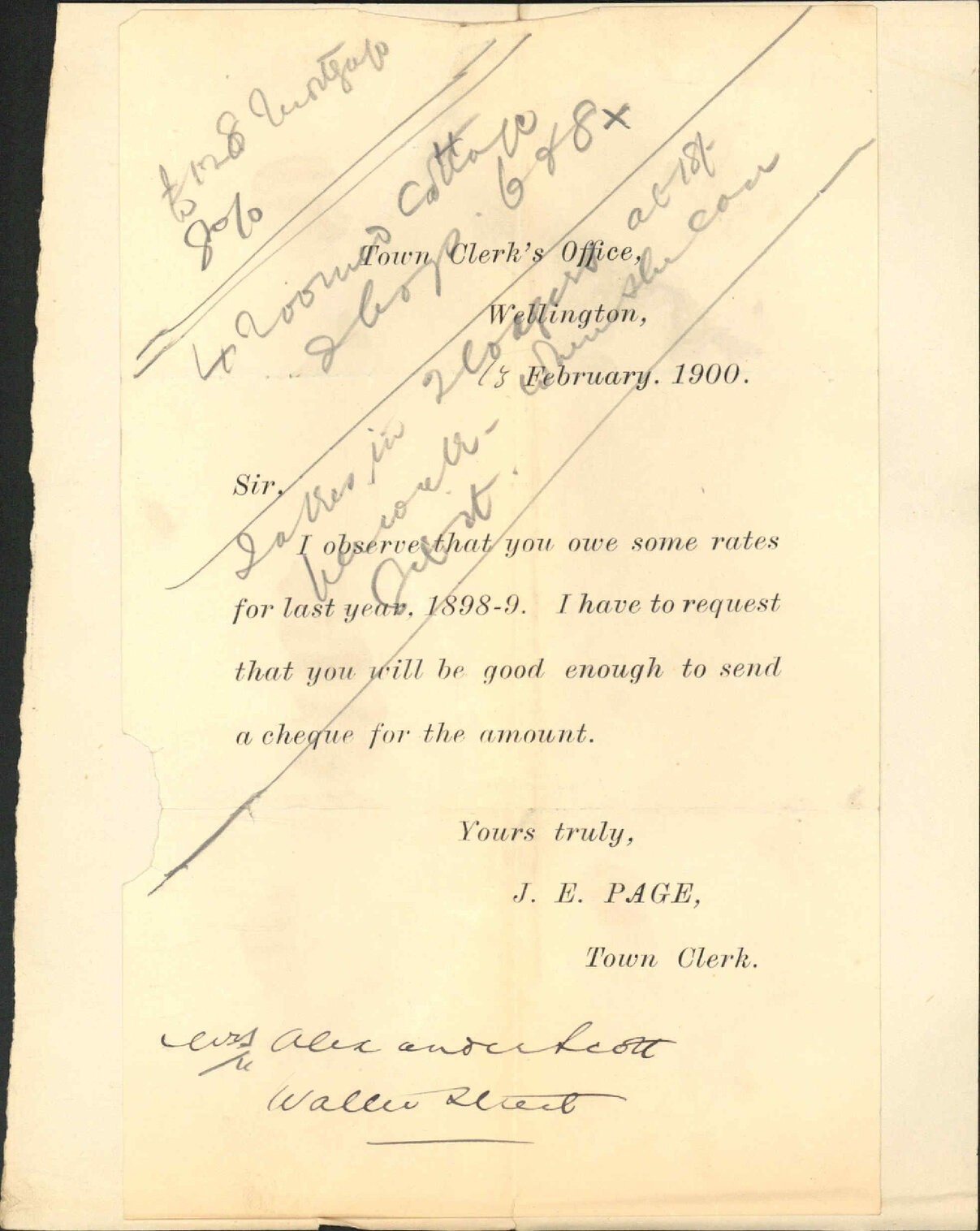Appeal regarding Mrs Scott's rates - J McEldowney