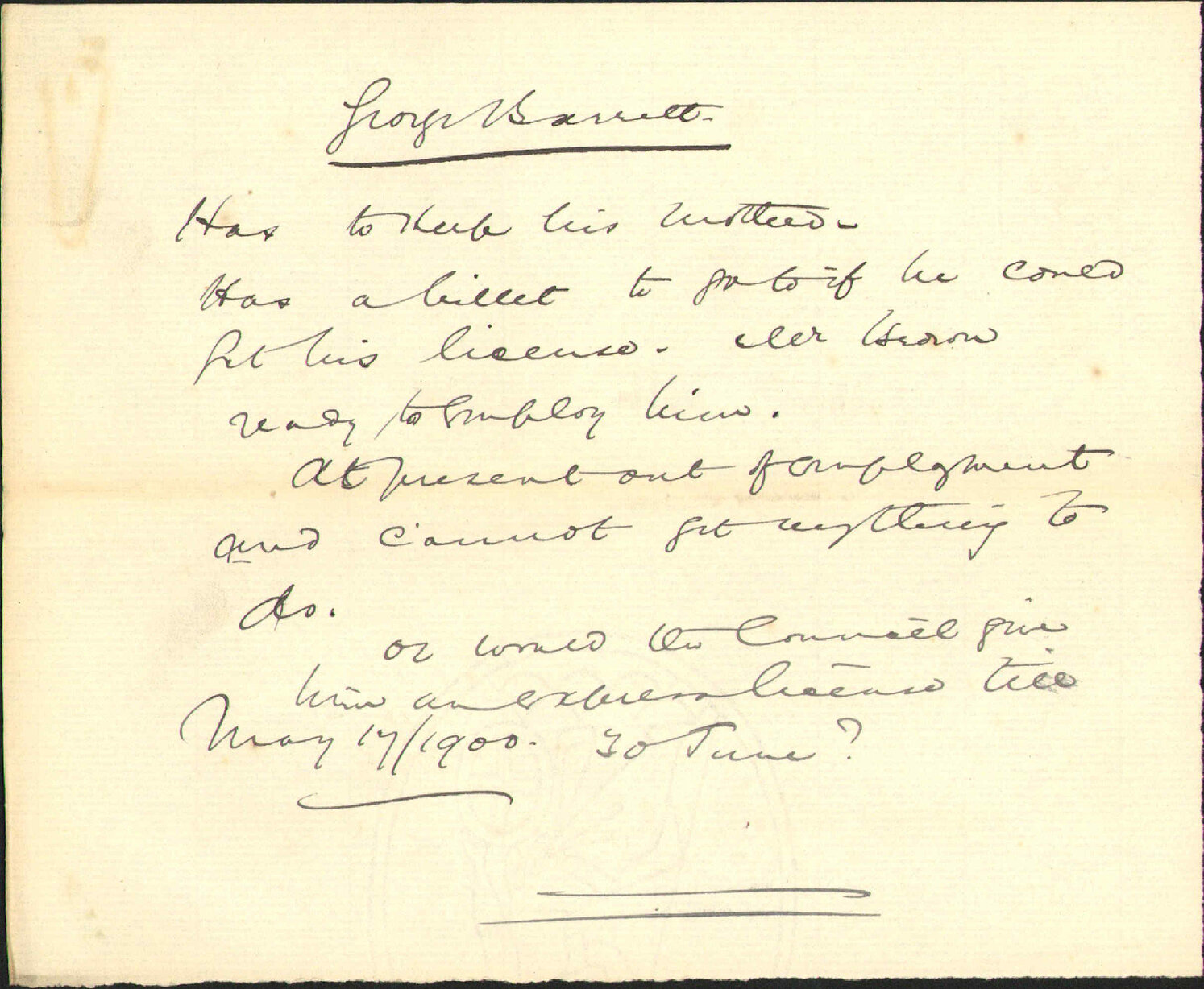 Driver's license - George Barrett