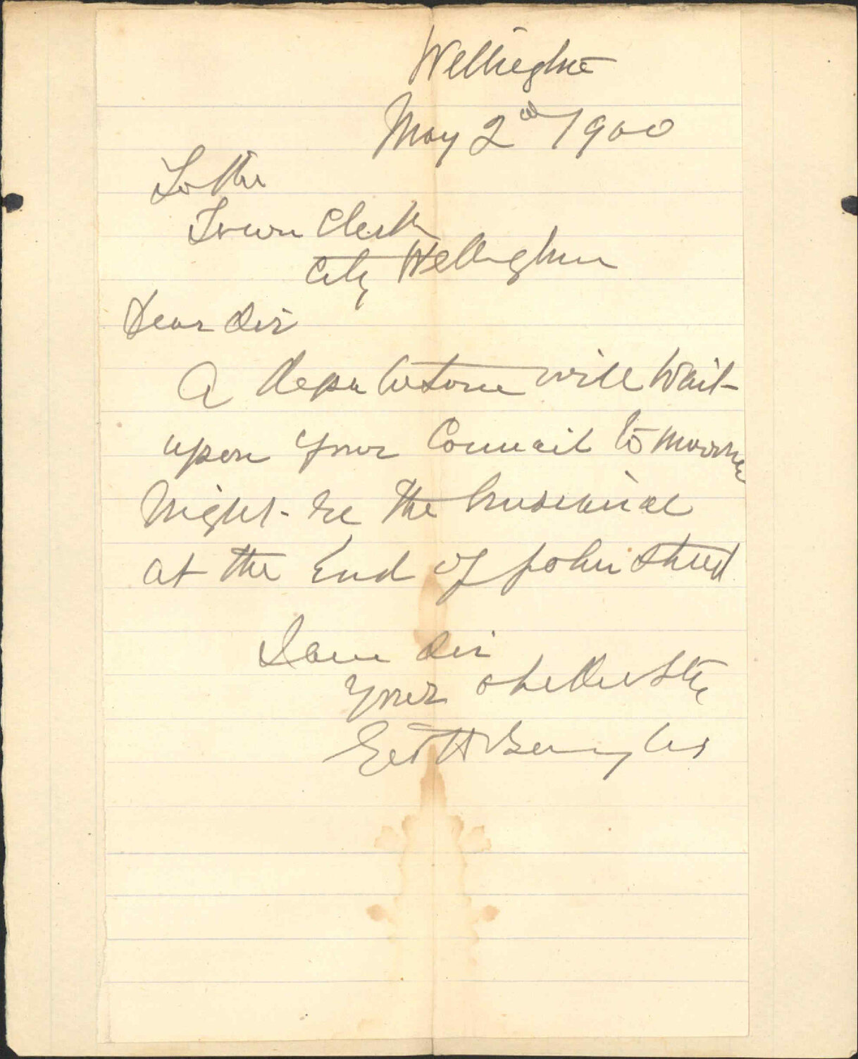 Deputation regarding John Street tip - G H Baylis