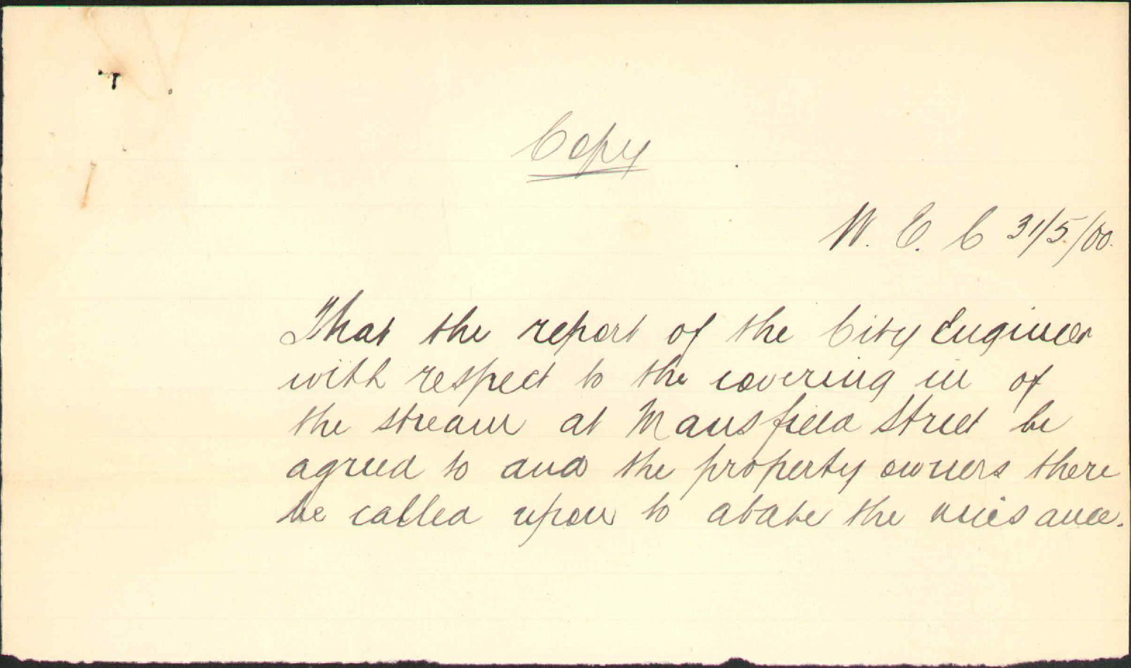 Mr J J Boyd's matter (watercourse) - Findlay, Dalziell &amp; Company
