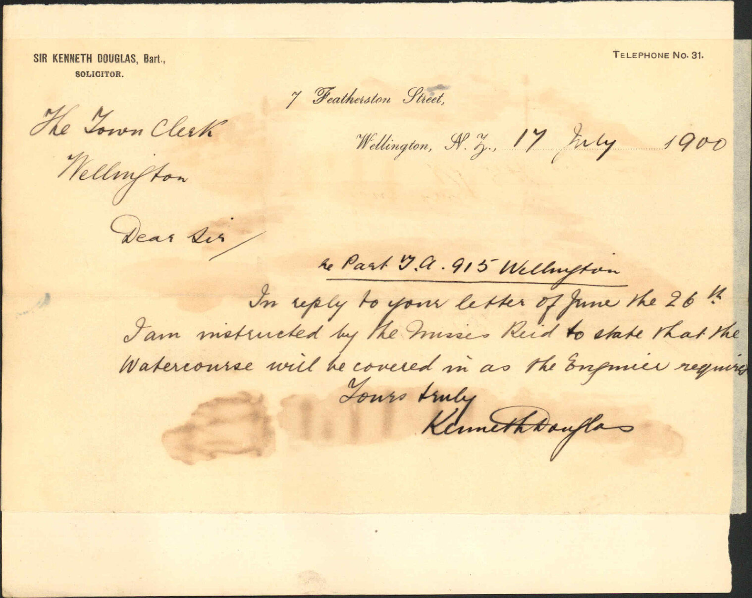 Section 915 (Hanson Street) - Sir K Douglas