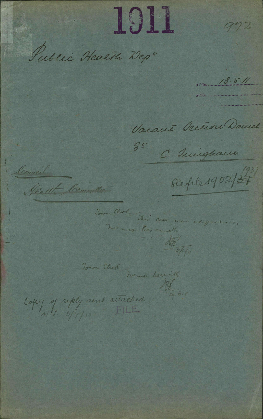 Vacant section, Daniell Street, C Tringham - Public Health Department