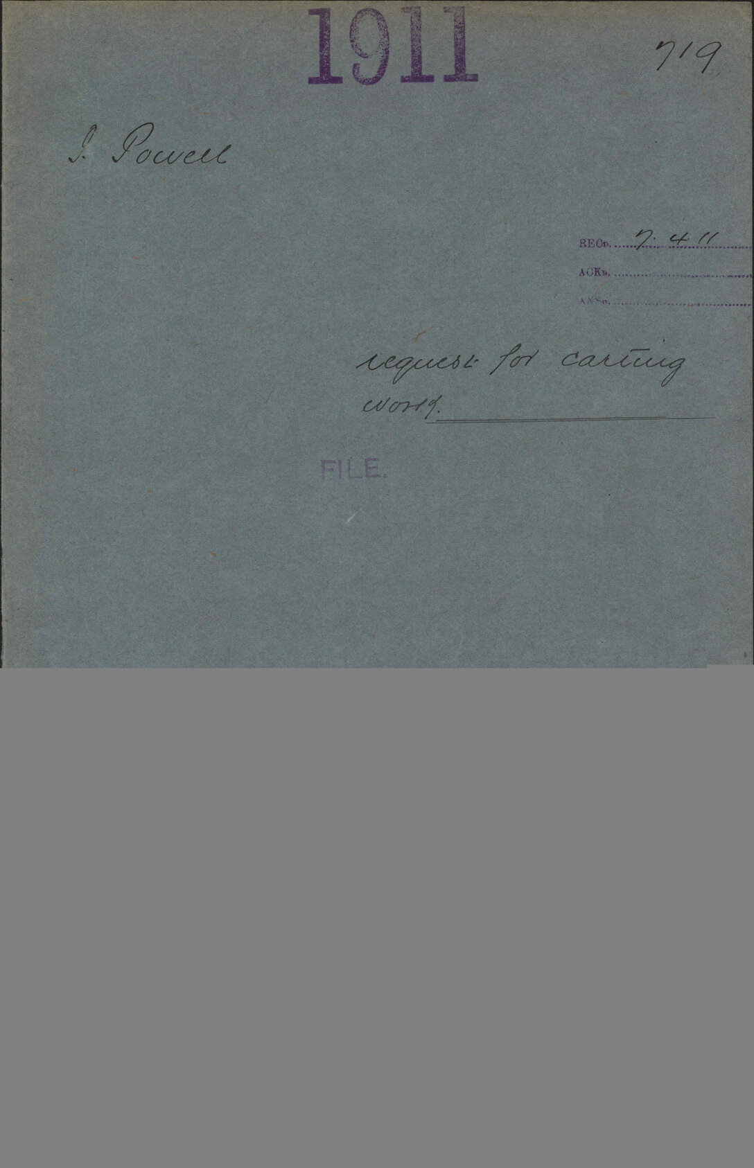 Request for carting work - J Powell