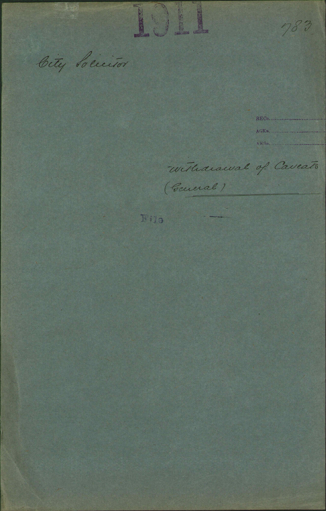 Withdrawal of caveats (general) - City Solicitor