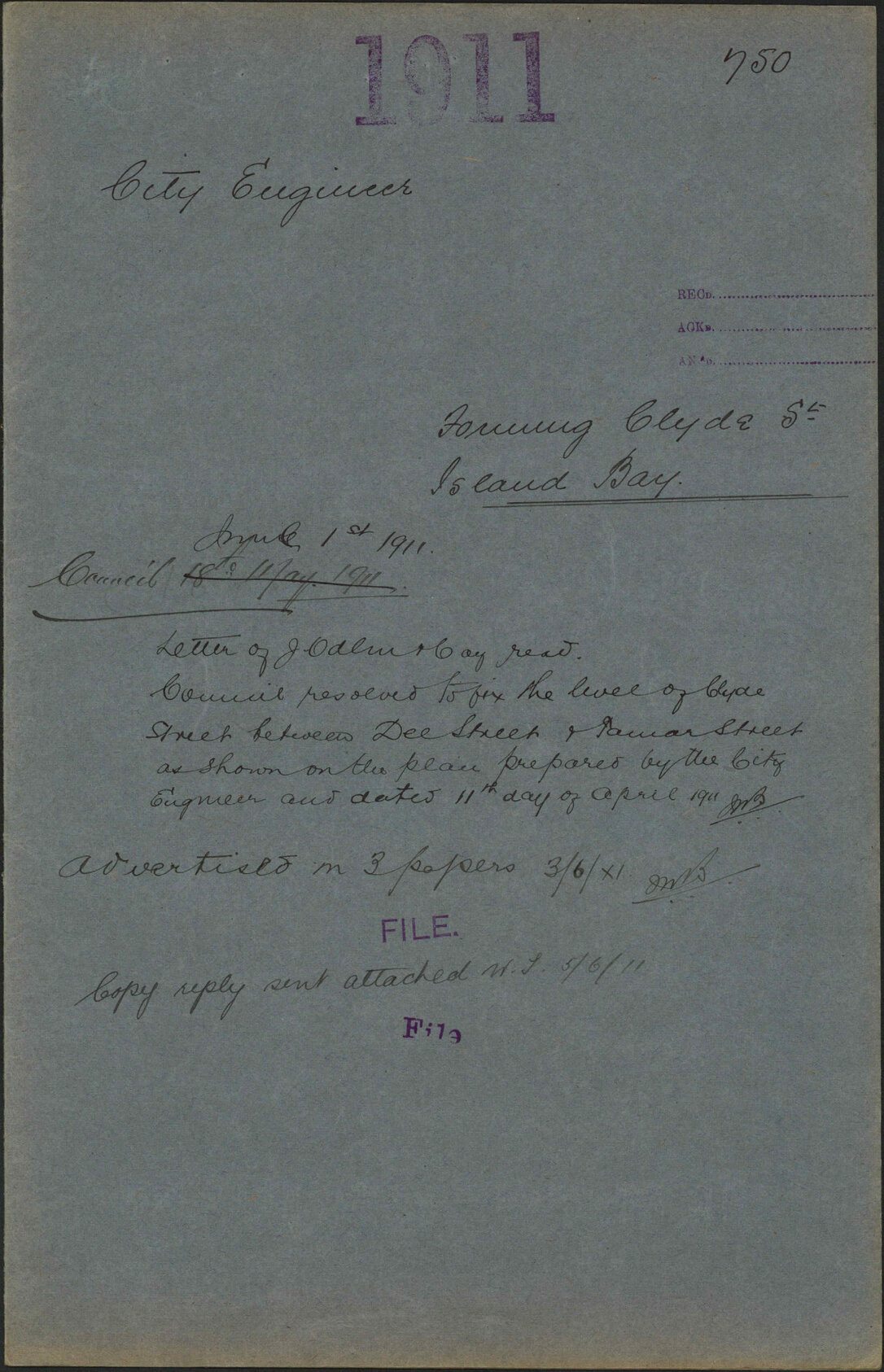 Forming Clyde Street, Island Bay - City Engineer