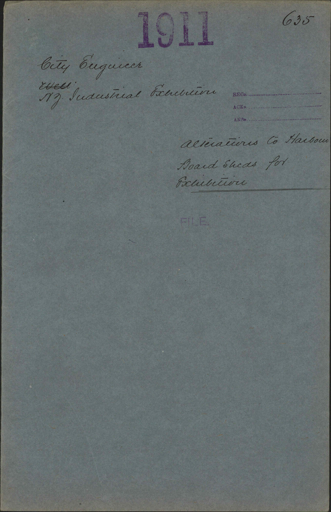 Alterations to Harbour Board sheds for exhibition - City Engineer; New Zealand Industrial Exhibition