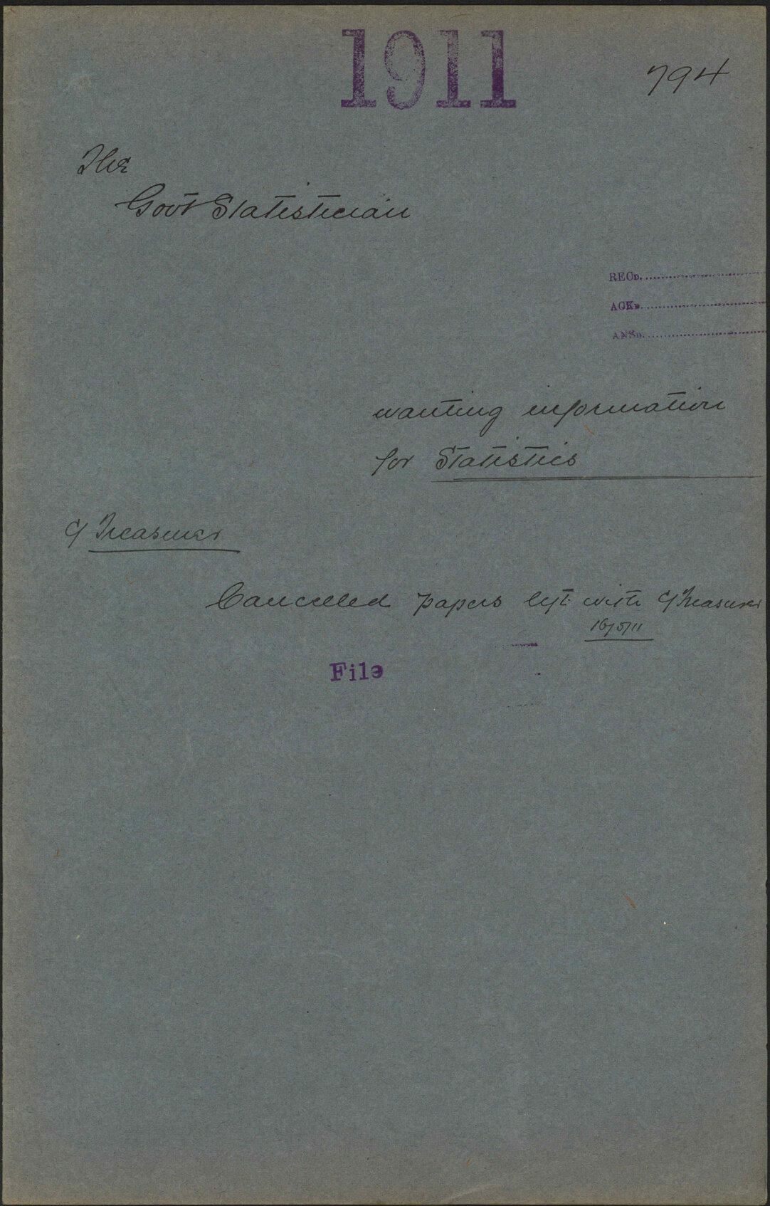 Wanting information for statistics - The Government Statistician