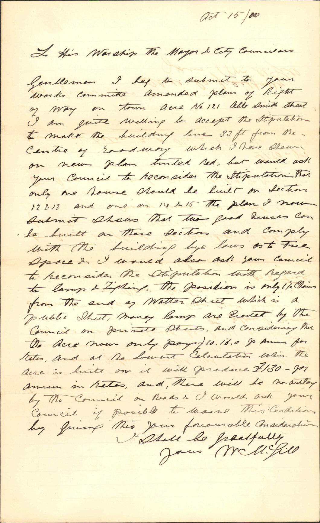 Amended application, right-of-way - W McGill
