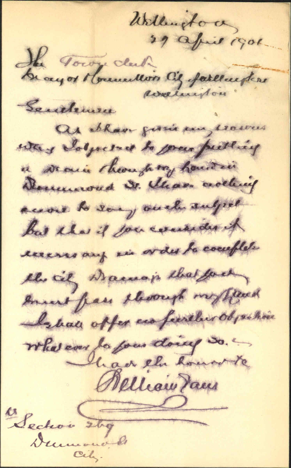 Objection to drain - W Evans