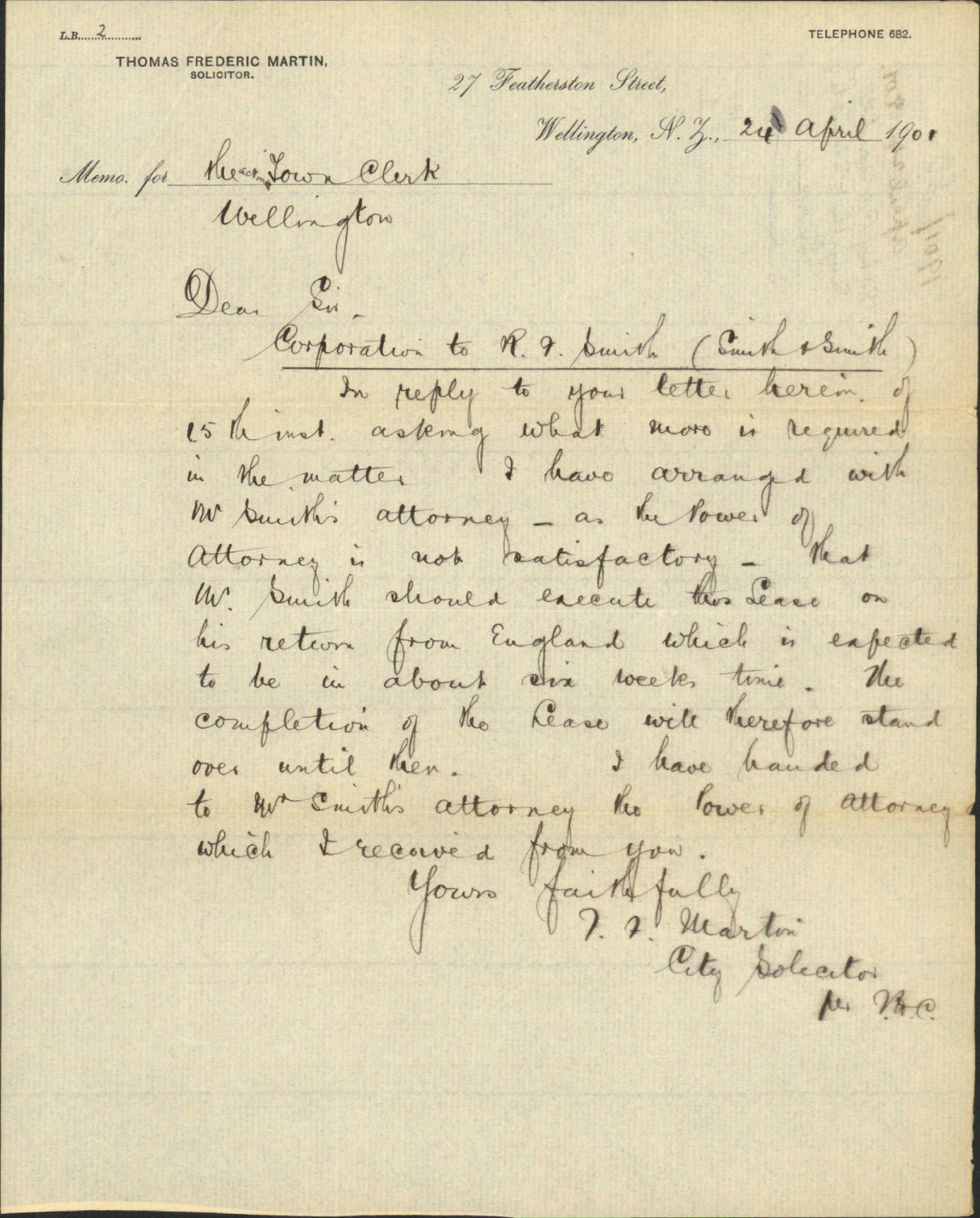 Smith and Smith's lease - City Solicitor