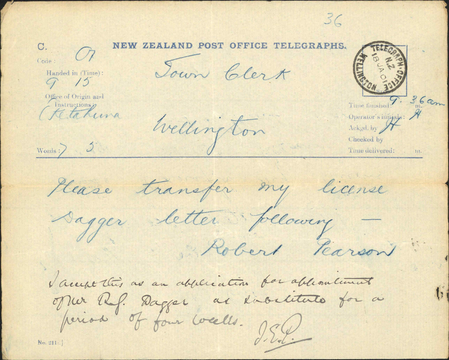 His auctioneer's licence - R Pearson