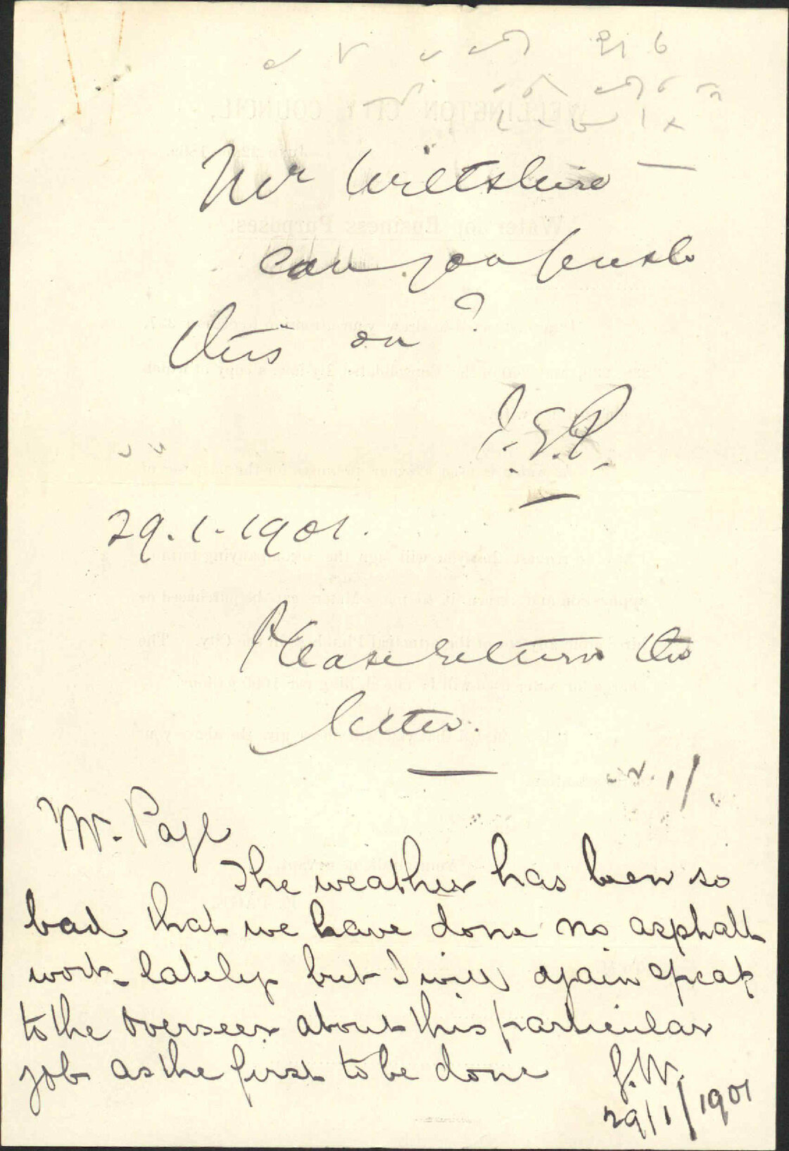 Further regarding footpath at his premises - R Bouttell