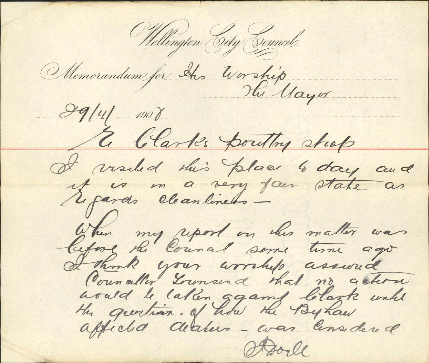 Clark's poultry shop in Molesworth Street - Inspector of Nuisances