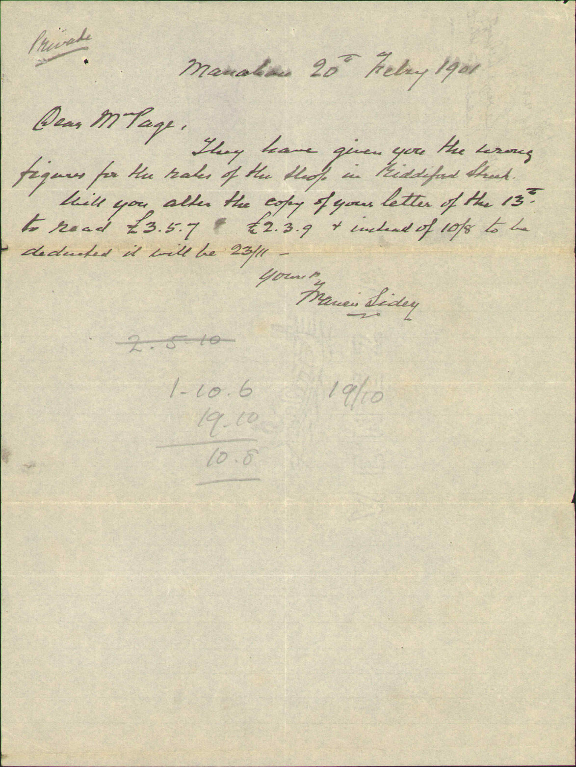 Mrs Sidey's property, Riddiford Street - Francis Sidey