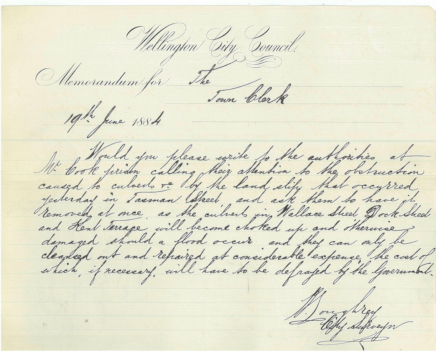 Landslide at Mount Cook Prison - City Surveyor