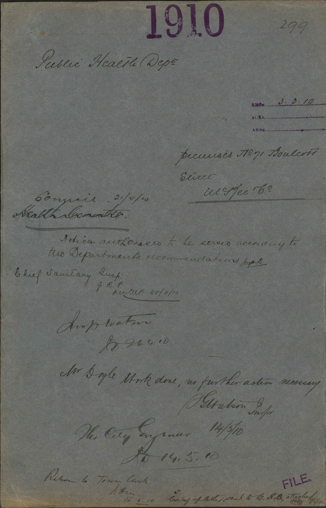 Premises, 71 Boulcott Street, McKee and Co - Public Health Department
