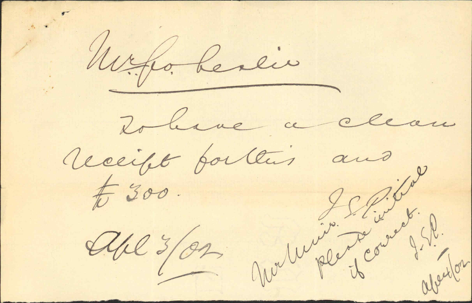 Mrs Thompson's Drainage account-Forrester Lane