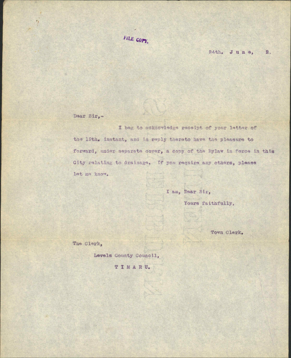 Asking for copy of Bylaws