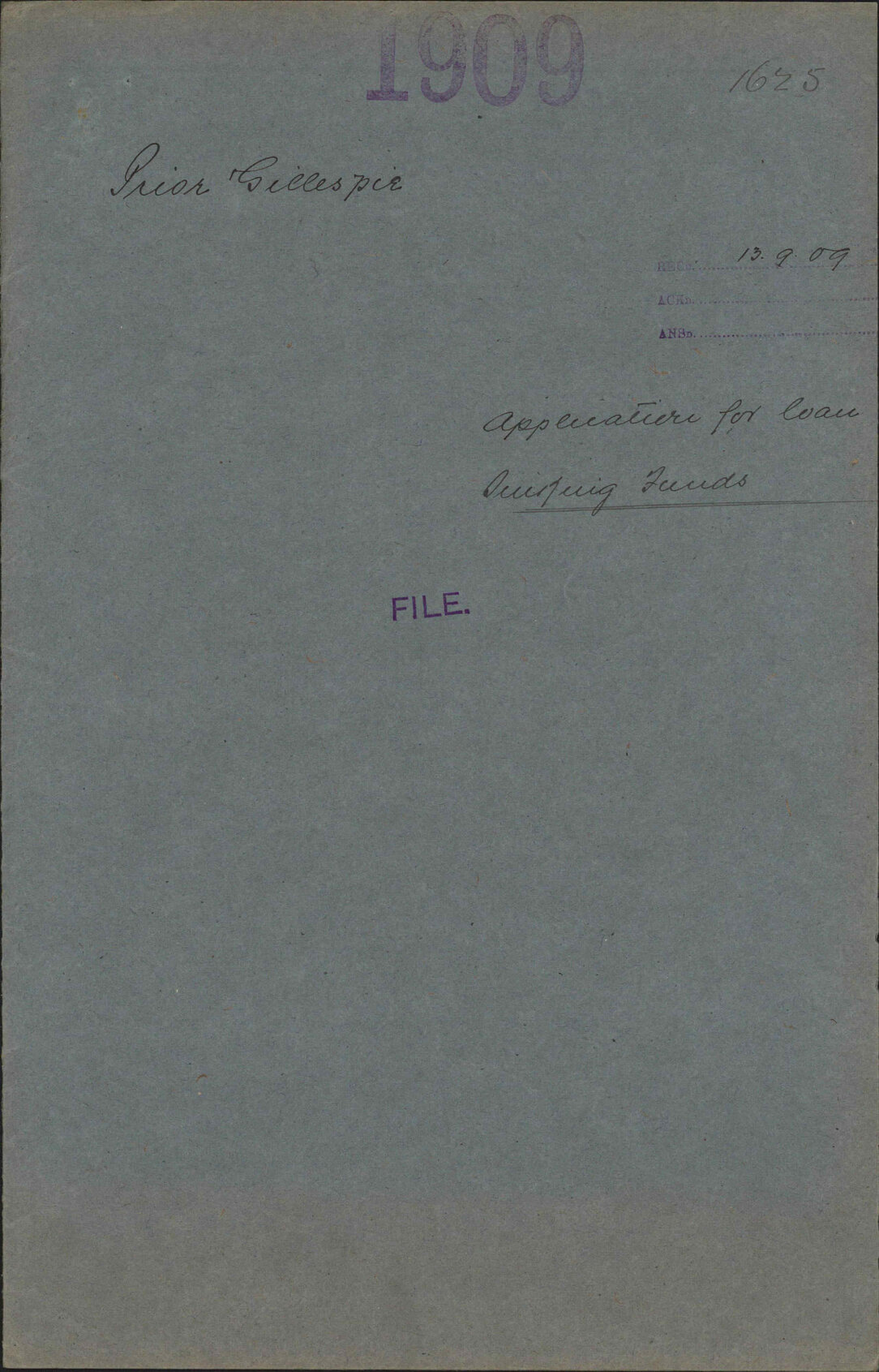 Application for loan, Sinking Funds - Prior and Gillespie