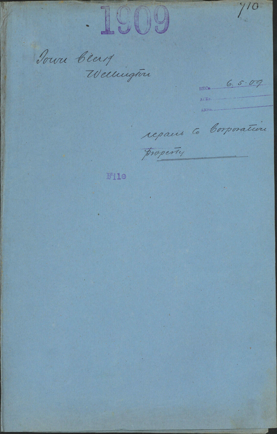 Repairs to Corporation property - Town Clerk, Wellington